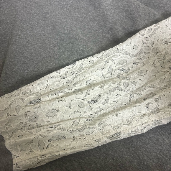 Torrid 3X Gray Hoodie Sweater Lace Sleeves Plus Size Pullover Top - Picture 6 of 6